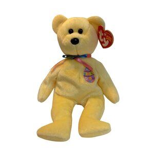 Ty Beanie Babies Bear Eggs 2005 Yellow Plush Easter Embroidered Egg Design NEW